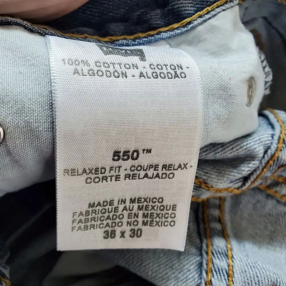 VINTAGE Levi's 550 Relaxed Fit Jeans 36x30 Denim Med Wash Straight Leg